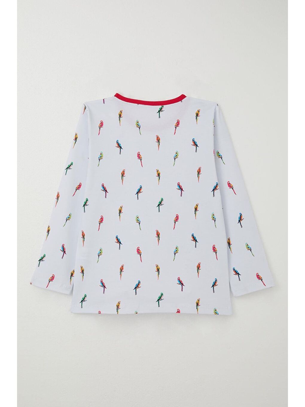 Kız Çocuk Pijama Takımı Papağan Neşesi Beyaz (10 Yaş)-3