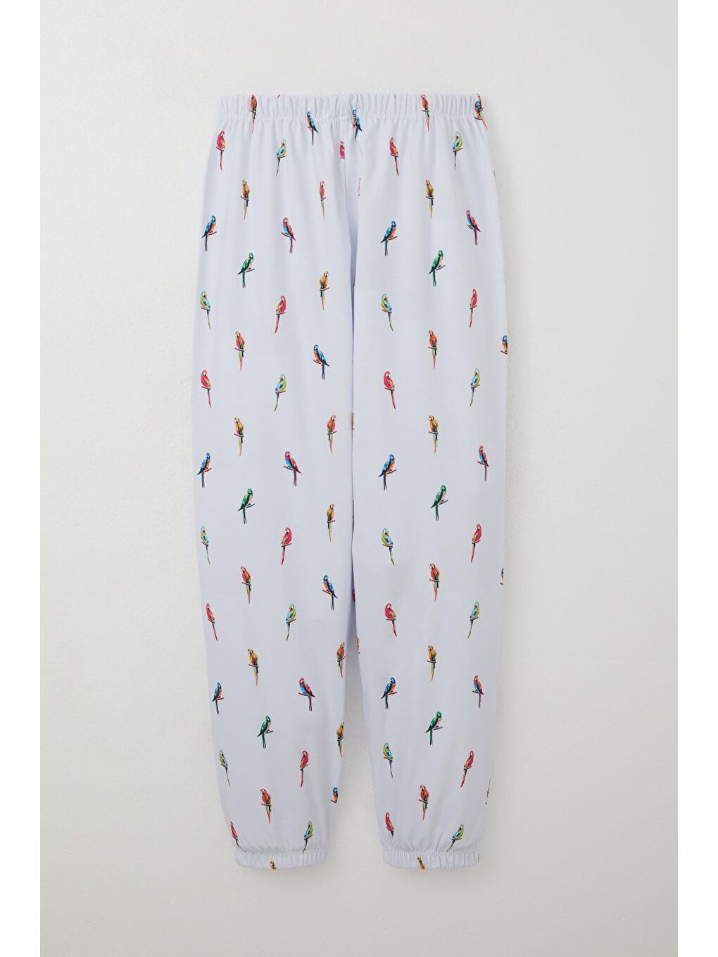 Kız Çocuk Pijama Takımı Papağan Neşesi Beyaz (10 Yaş)-4