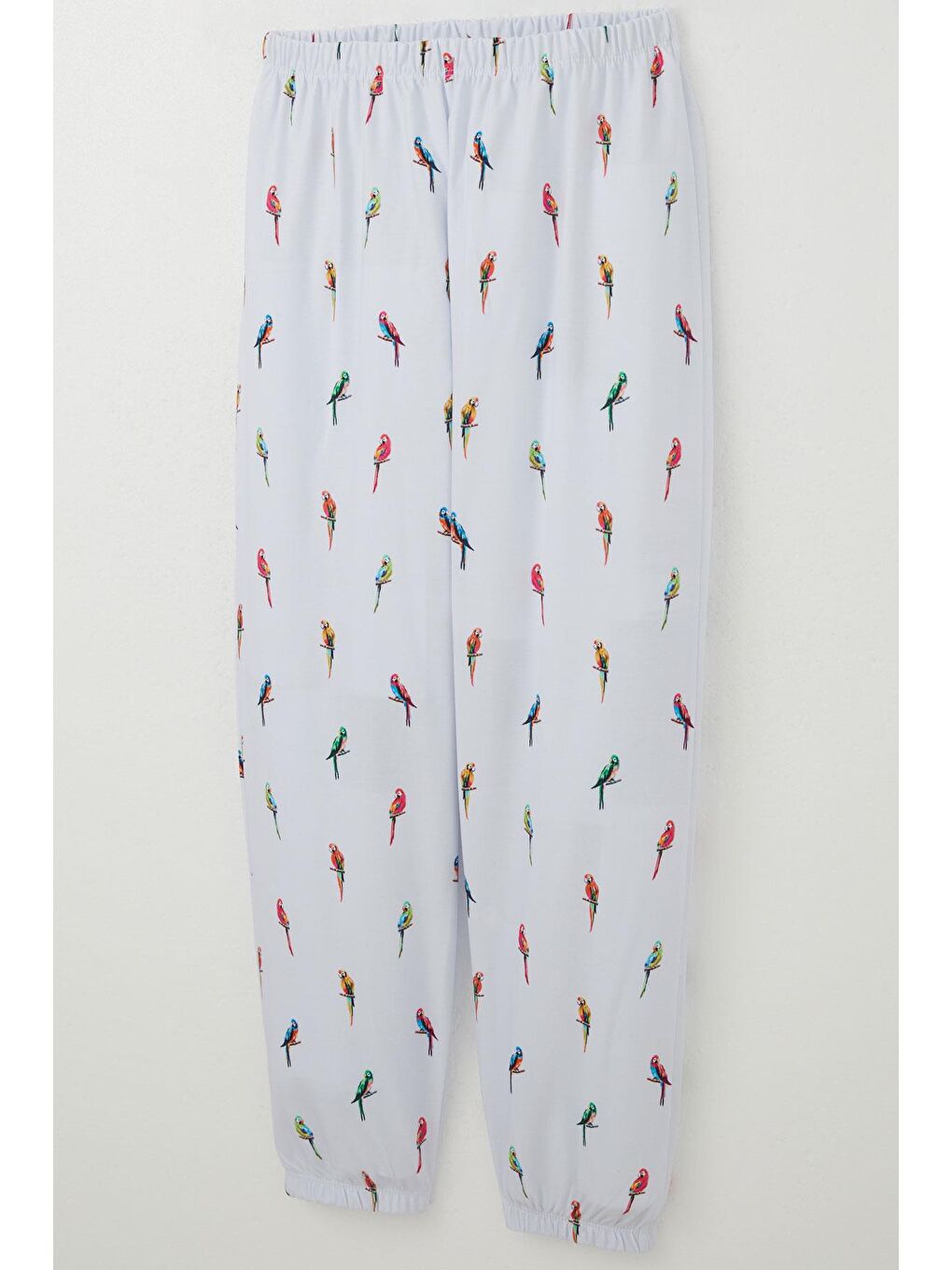 Kız Çocuk Pijama Takımı Papağan Neşesi Beyaz (10 Yaş)-6