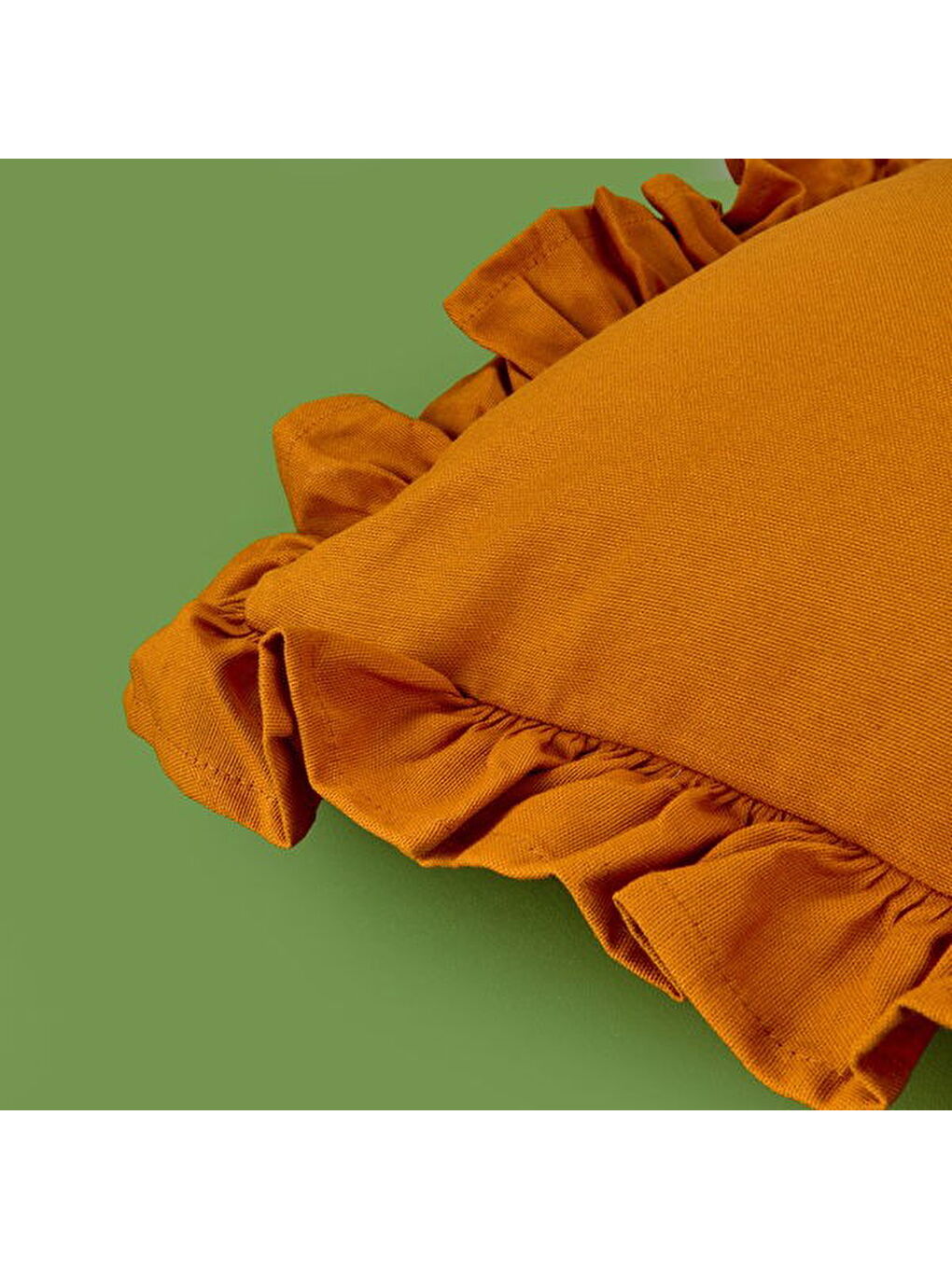 Kahverengi Soft Fancy Kırlent - Hardal - 40x40 cm-1