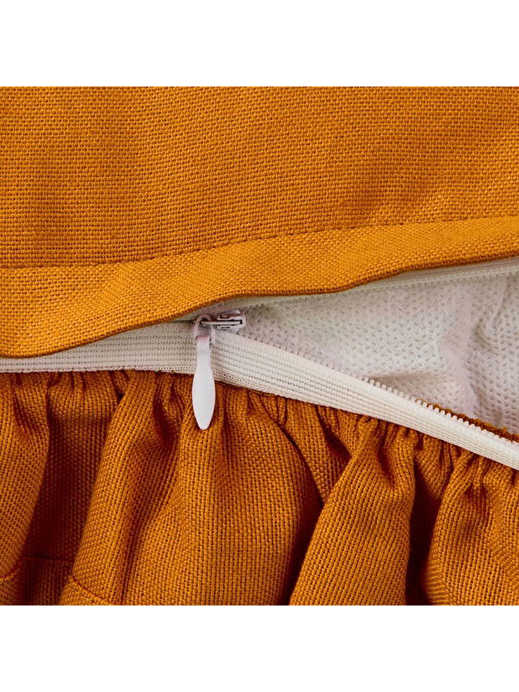 Kahverengi Soft Fancy Kırlent - Hardal - 40x40 cm-3