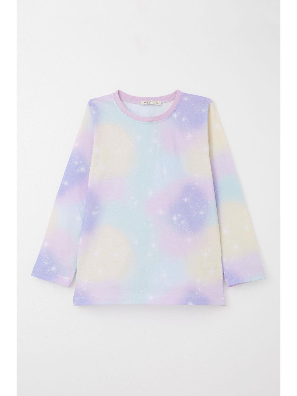 Kız Çocuk Pijama Takımı Gökyüzü Temalı Yıldız Desenli Lila (4 Yaş)-1