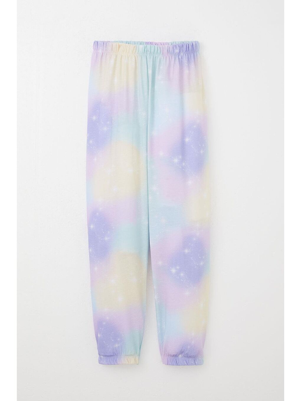 Kız Çocuk Pijama Takımı Gökyüzü Temalı Yıldız Desenli Lila (4 Yaş)-2