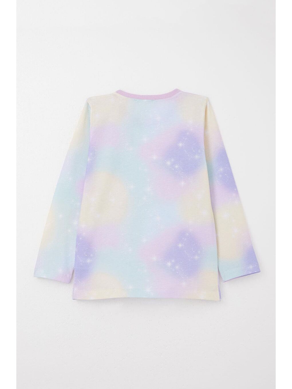 Kız Çocuk Pijama Takımı Gökyüzü Temalı Yıldız Desenli Lila (4 Yaş)-3