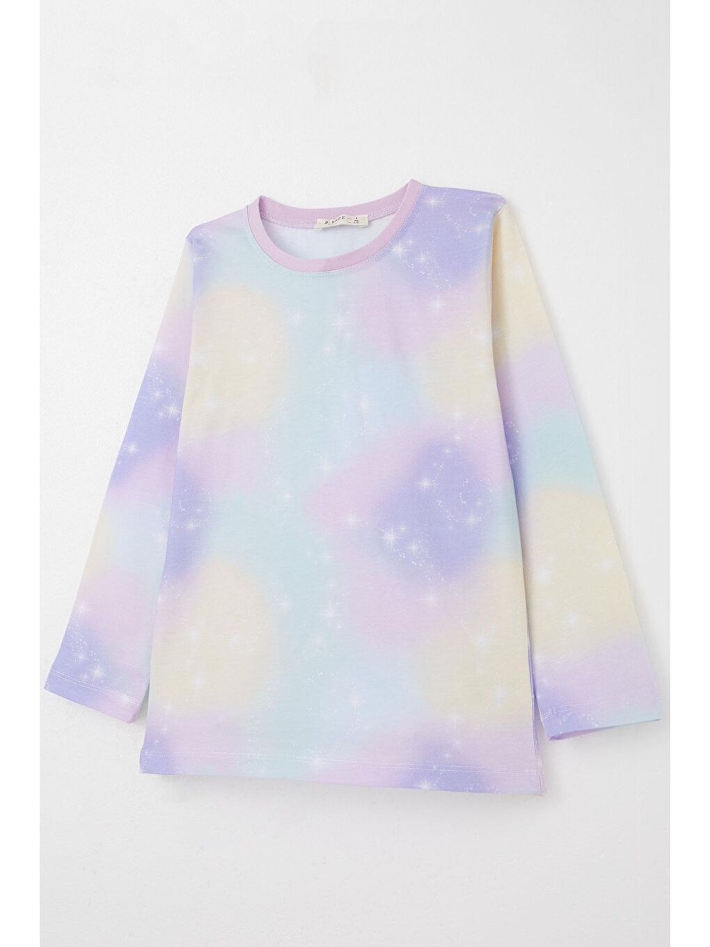 Kız Çocuk Pijama Takımı Gökyüzü Temalı Yıldız Desenli Lila (4 Yaş)-5