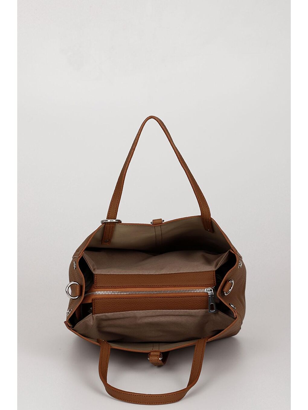 Kahverengi TABA  Büyük Boy Kadın El Ve Omuz Çantası B5025-5