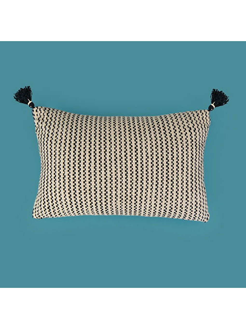 Soft Shiny Kırlent - Bej / Siyah - 30x50 cm-5