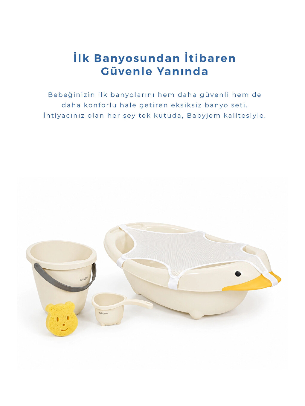Neşeli Ördek Banyo Seti 5 Parça Kum Beji-4