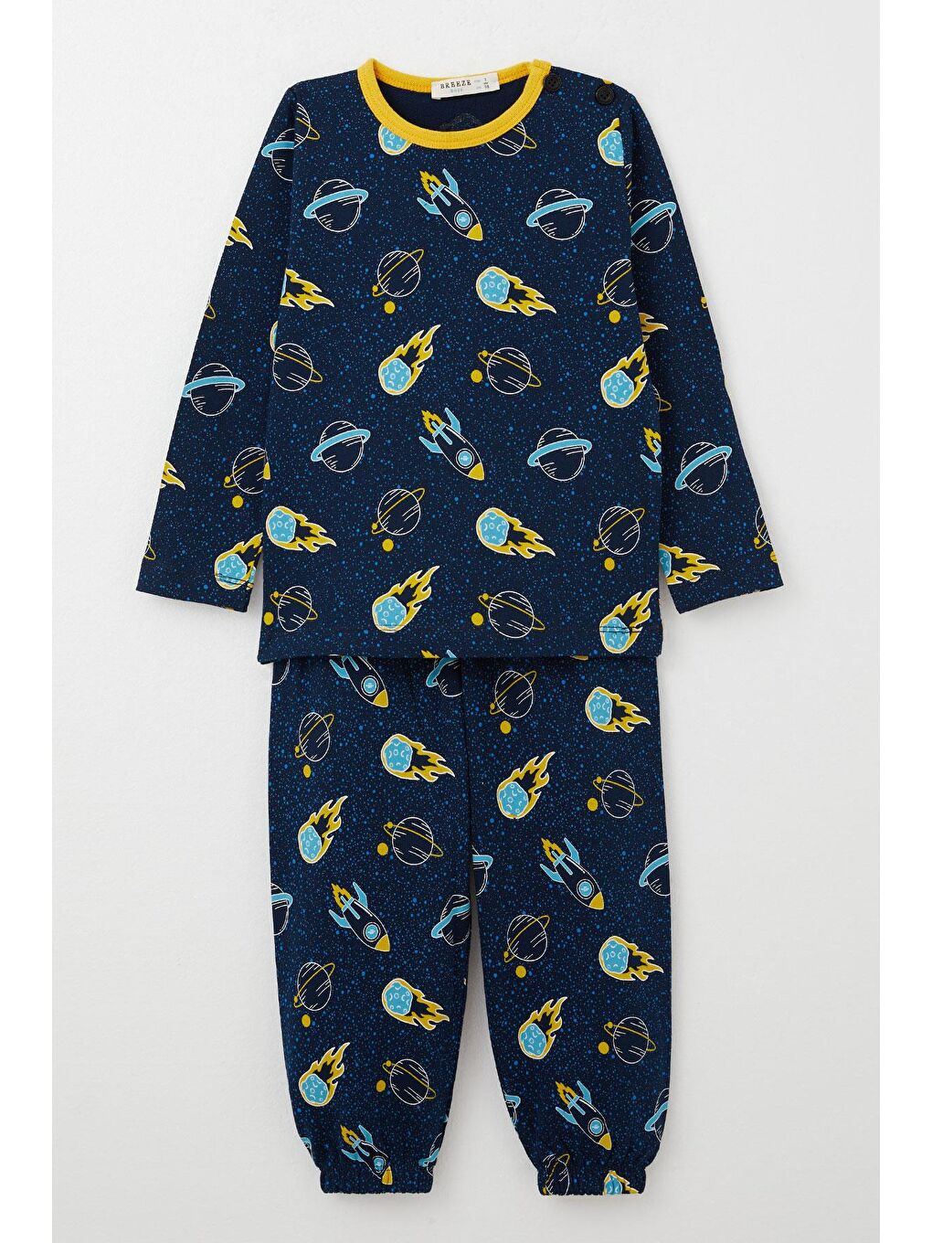 Erkek Çocuk Pijama Takımı Uzay Temalı Lacivert (1 Yaş)