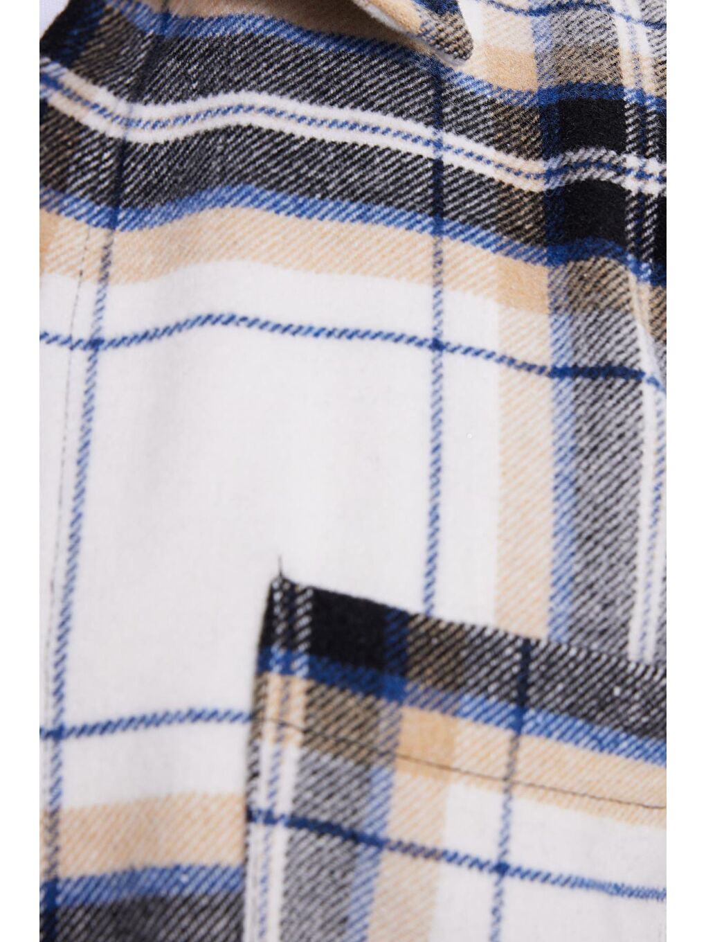 Ekru Erkek Regular Fit Rahat Kesim Kışlık Kareli Oduncu Gömlek-4