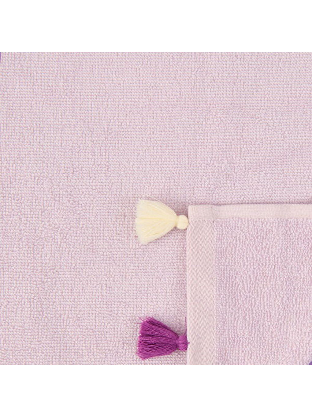 Soft Thea Püsküllü El Havlusu - Lila - 30x40 cm-1