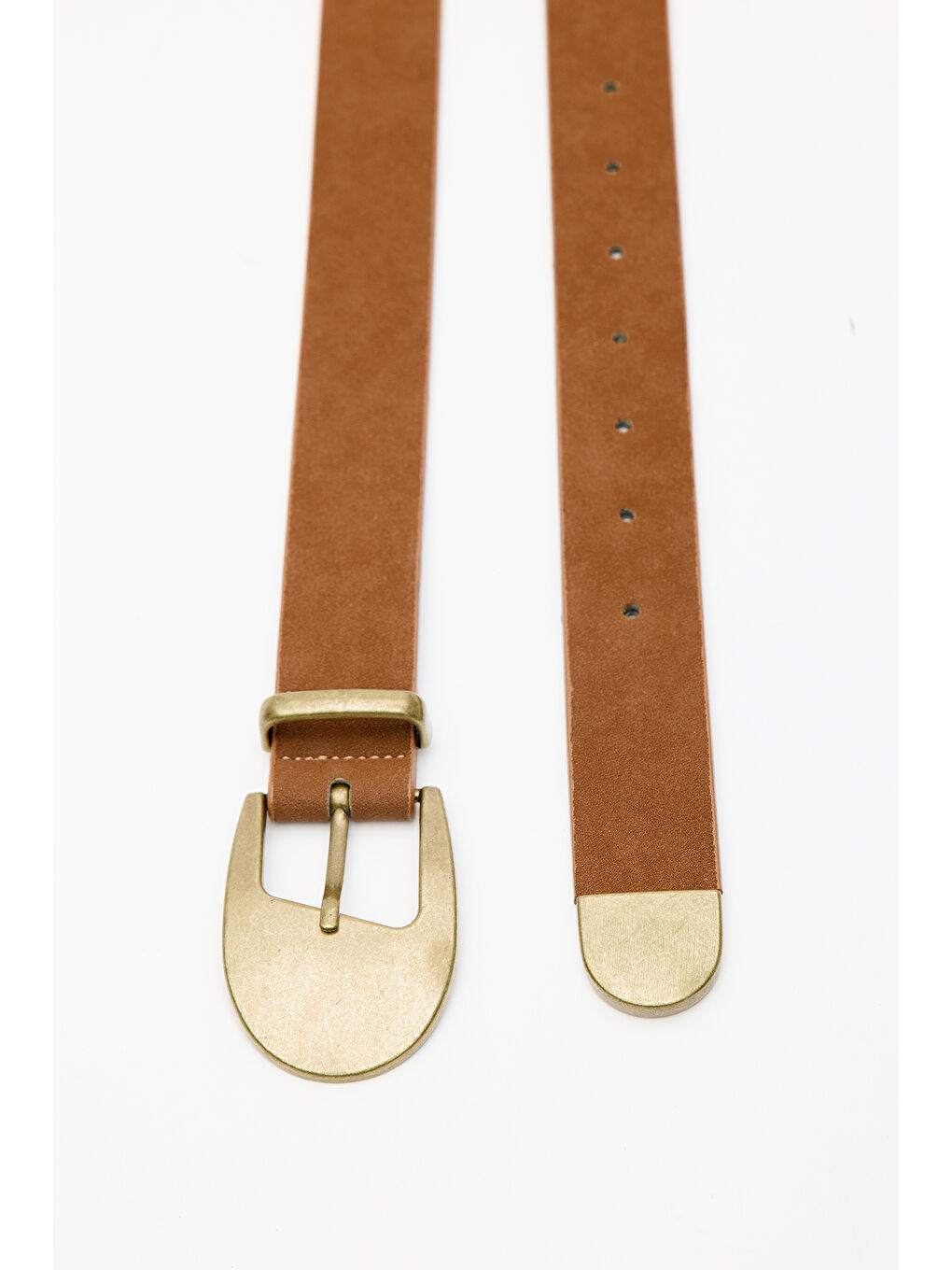 Kahverengi Antik Tokalı İnce Kemer Camel-3