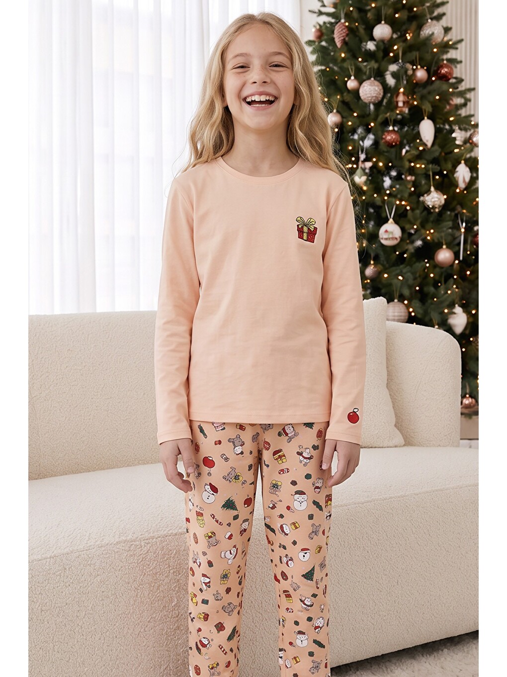 Pembe Pamuklu Elastanlı Örme Pijama Takım26241175-3