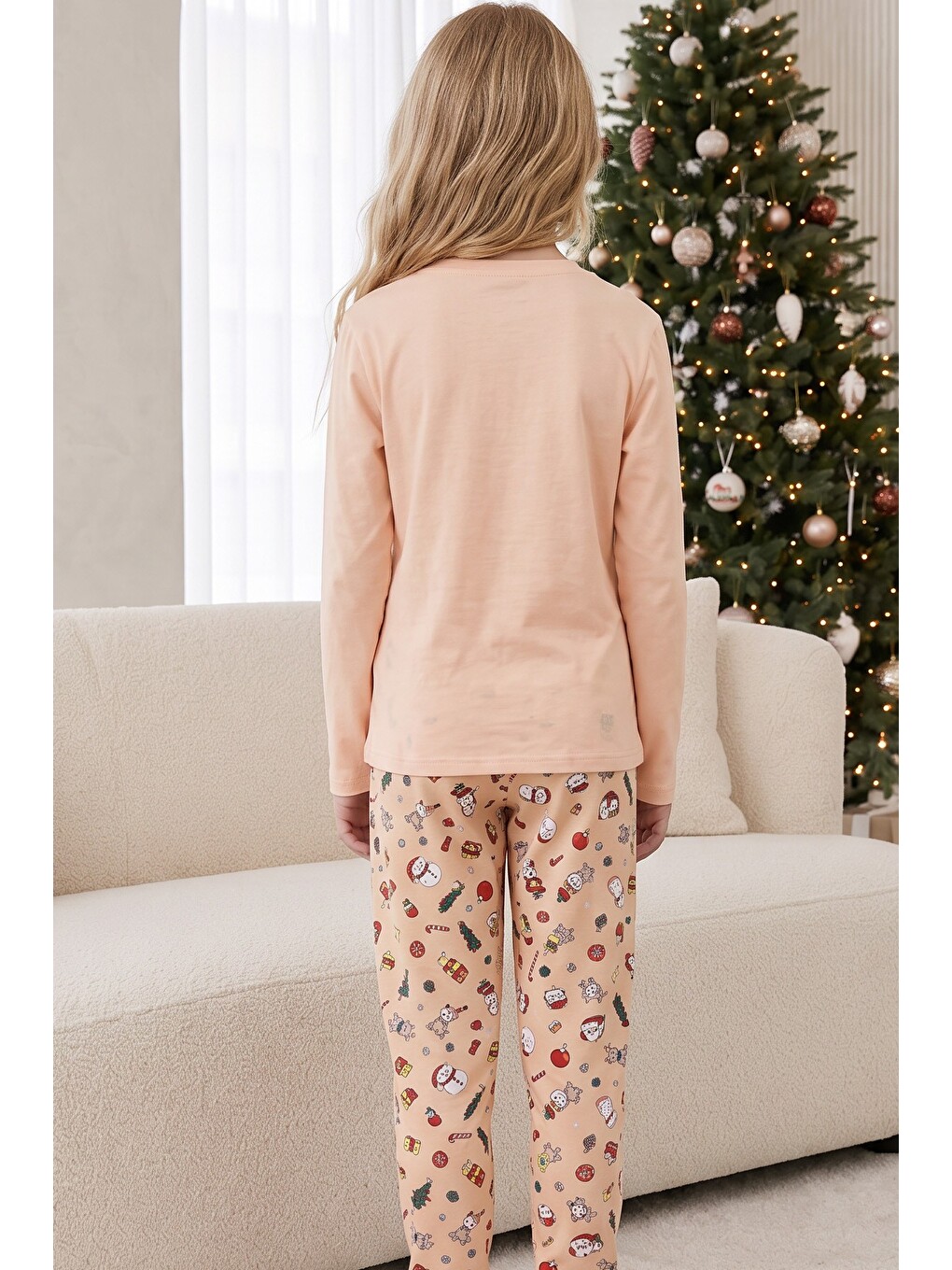 Pembe Pamuklu Elastanlı Örme Pijama Takım26241175-4