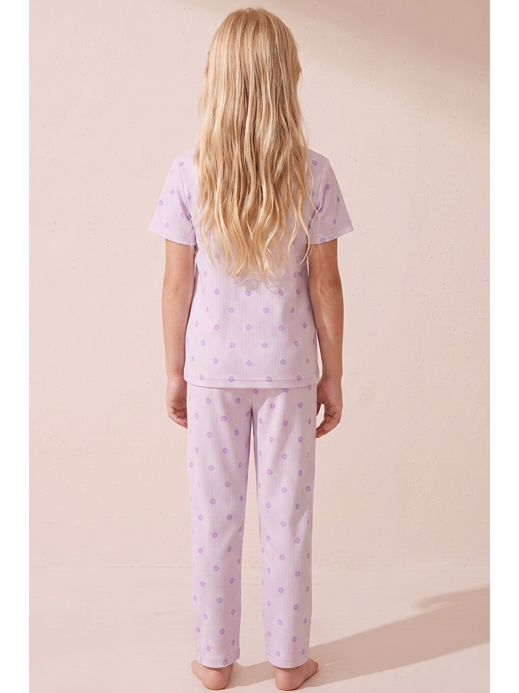 Karışık Pamuklu Fitilli Kaşkorse Örme Pijama Takım 26120402-4