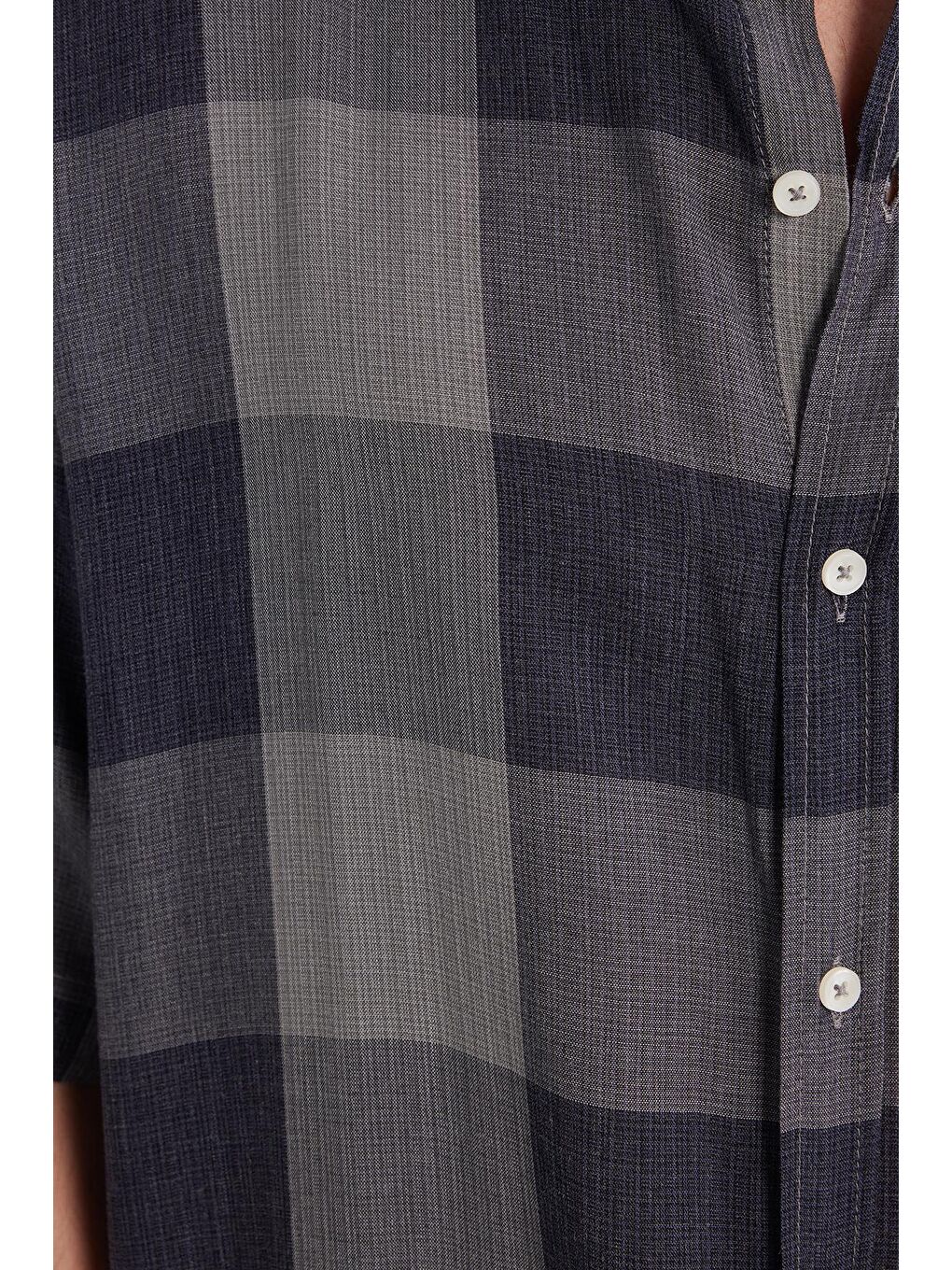 Karışık Erkek Relax Fit Rahat Kesim Spor Yaka Kısa Kollu Viskon Kareli Gömlek-2