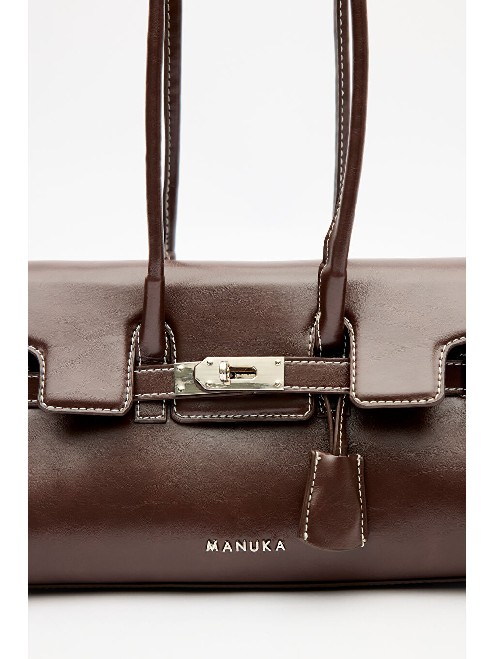 Toka Detaylı Kapaklı Çanta Kahverengi-2