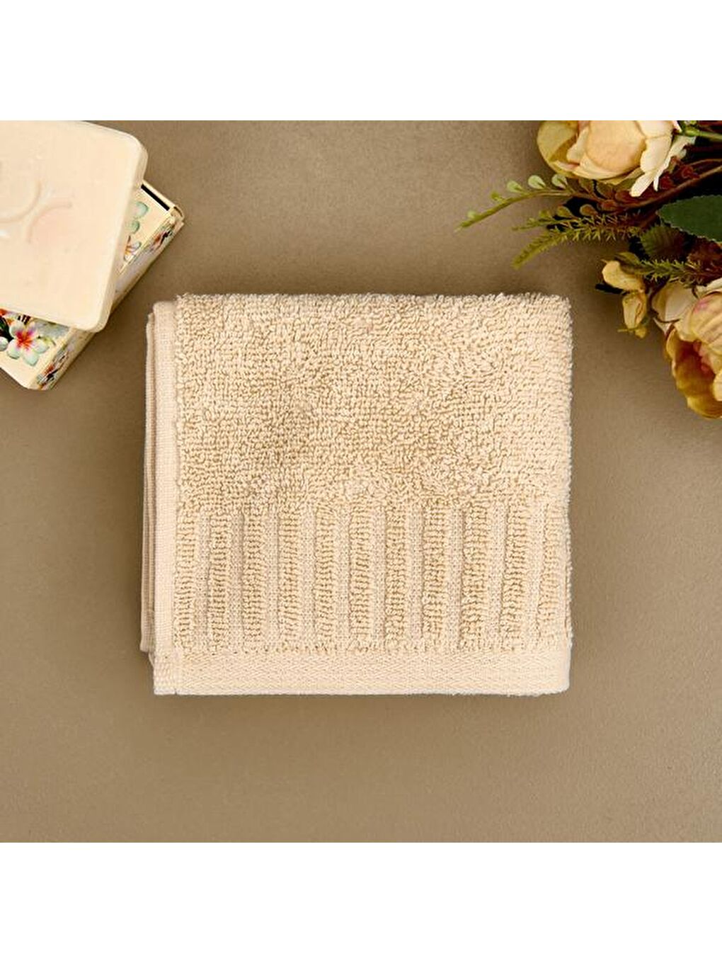 Ekru Soft Patte El Havlusu - Krem - 30x50 cm