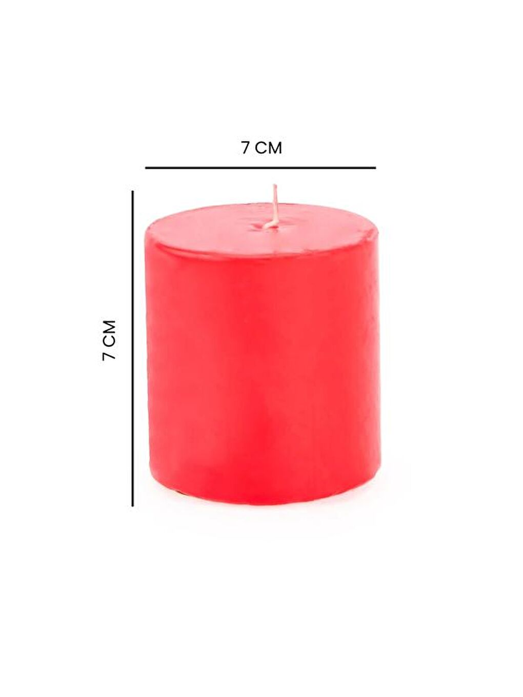Scarlet Küçük Baton Mum - Kırmızı - 7x7 cm-4