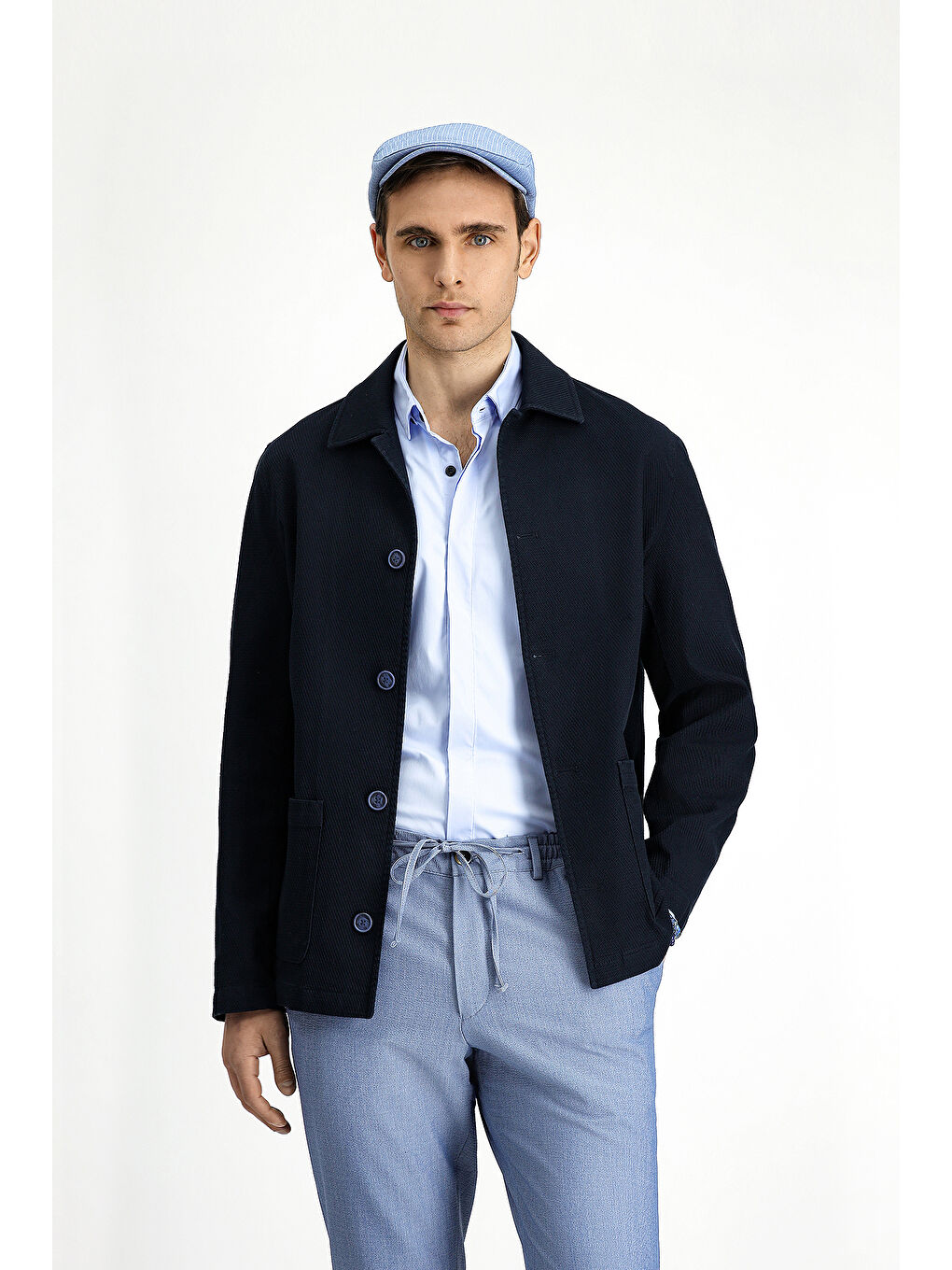 Lacivert Regular Fit Pamuklu Spor Ceket-1