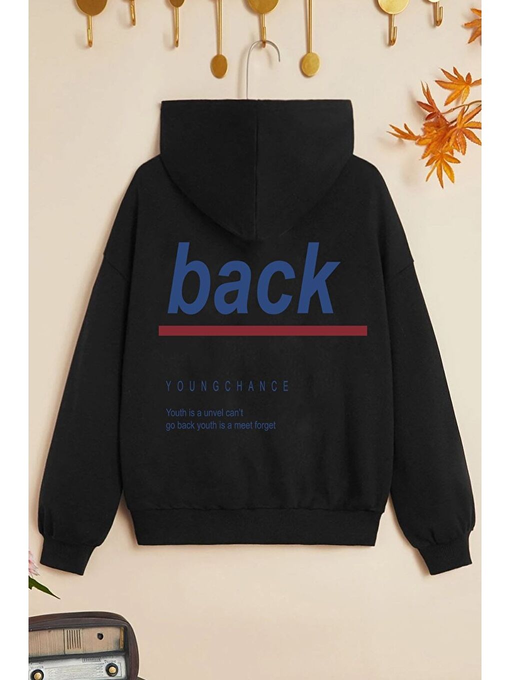 uyguntarz Siyah Çocuk Back Baskılı Sweatshirt - 1