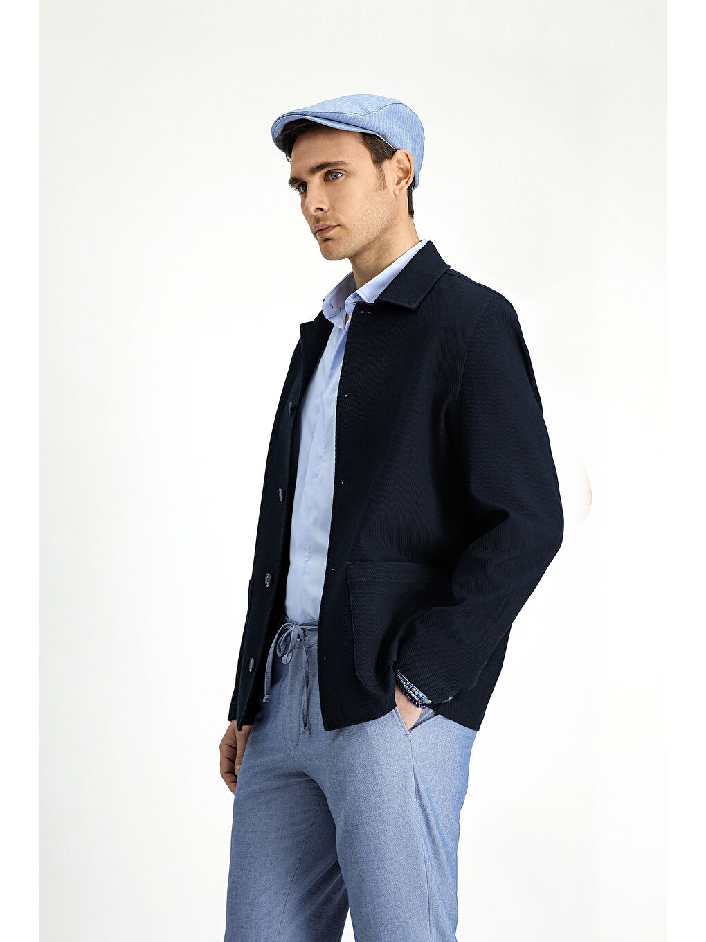 Lacivert Regular Fit Pamuklu Spor Ceket-3