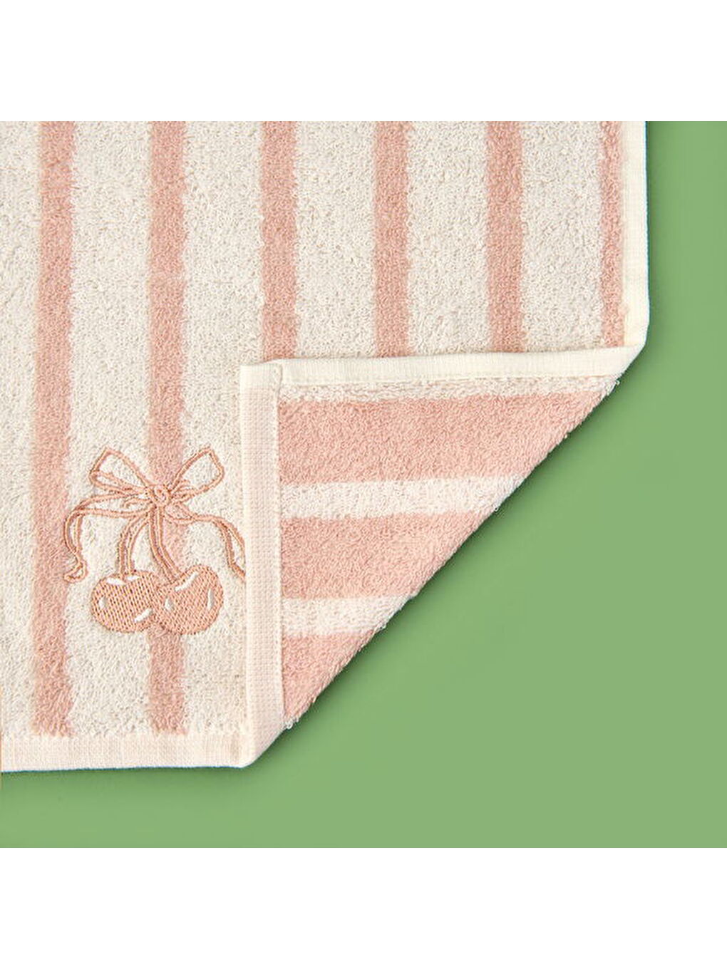 Soft Bemba El Havlusu - Ekru / Pembe - 30x50 cm-2