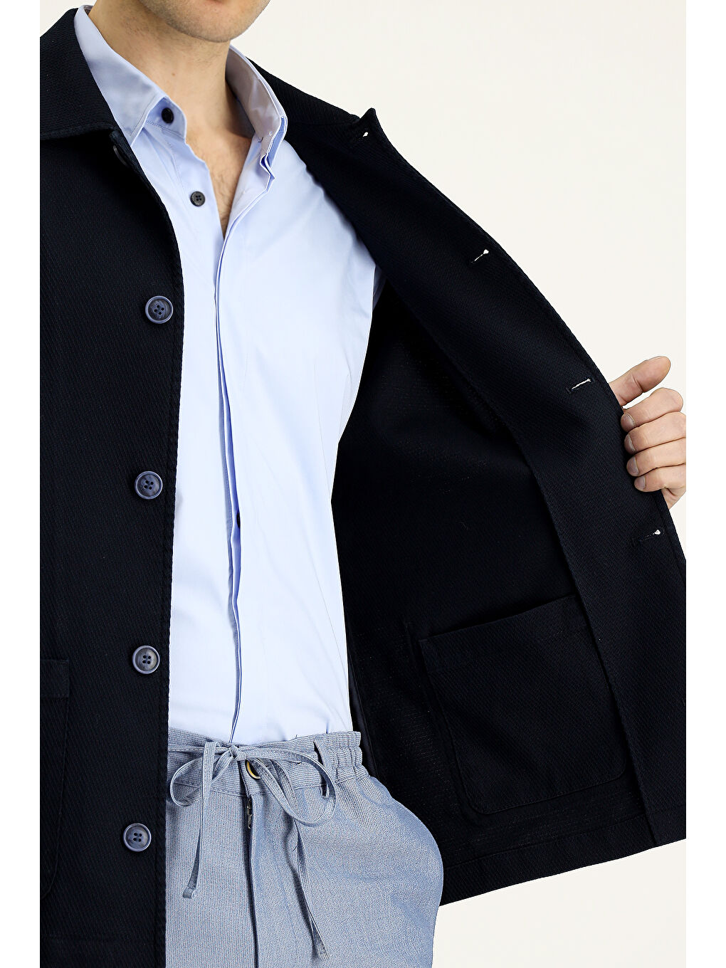 Lacivert Regular Fit Pamuklu Spor Ceket-5