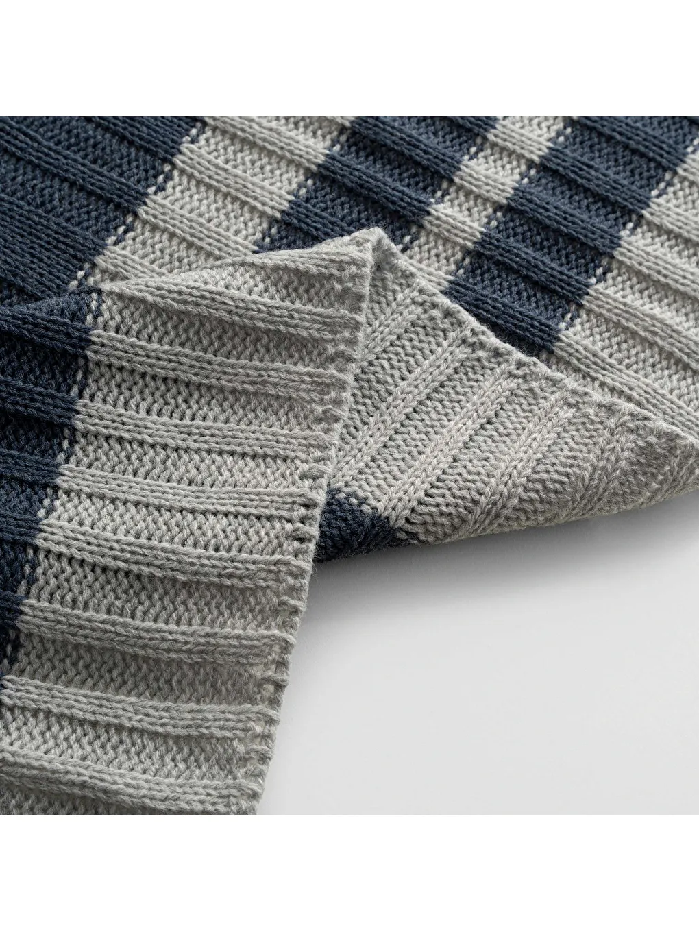 Triko Örgü TV Battaniyesi - Koltuk Şalı Lacivert 140x190 Cm-2