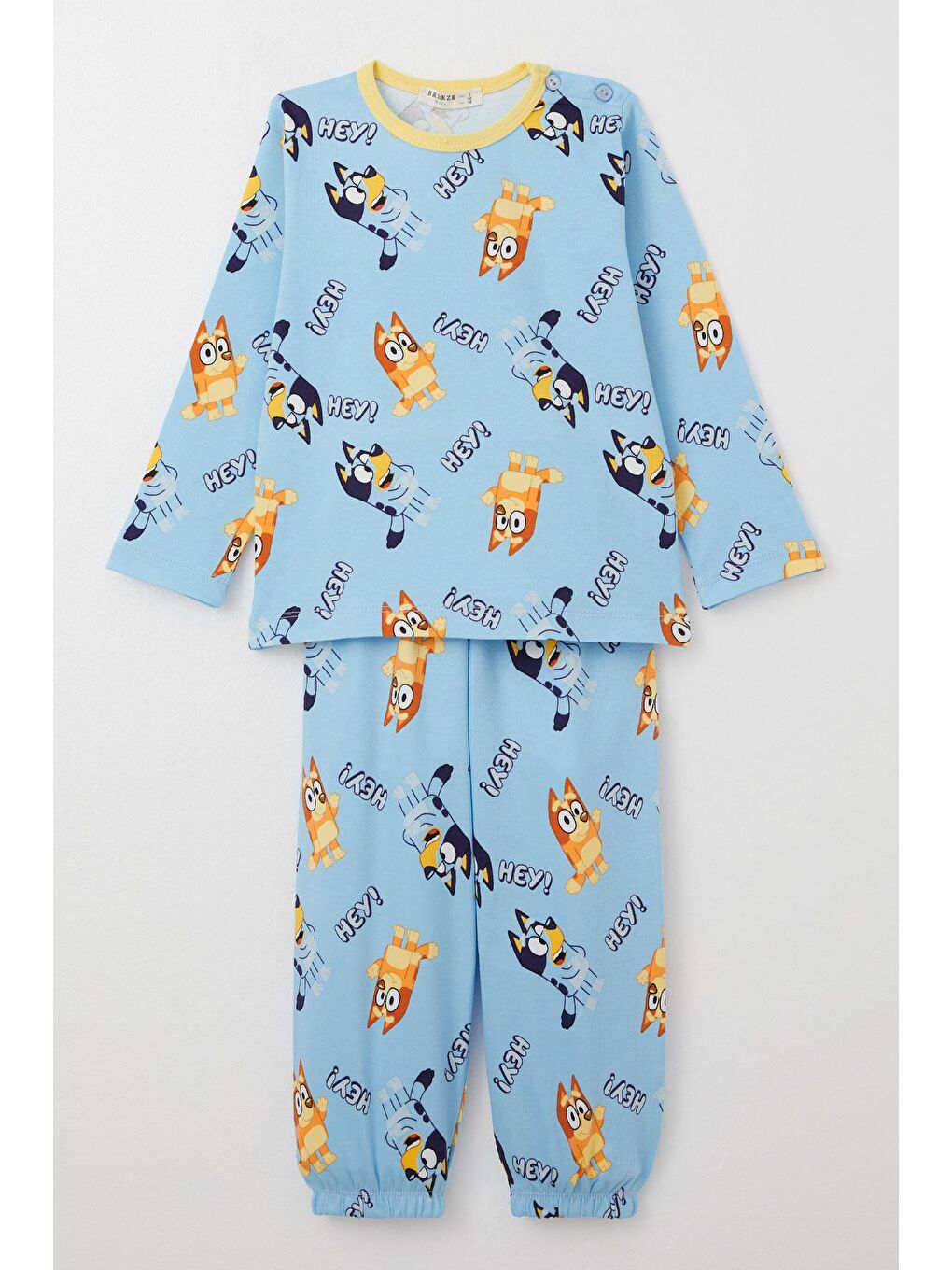 Erkek Çocuk Pijama Takımı Mutlu Köpekçikler Desenli Açık Mavi (1-2 Yaş)