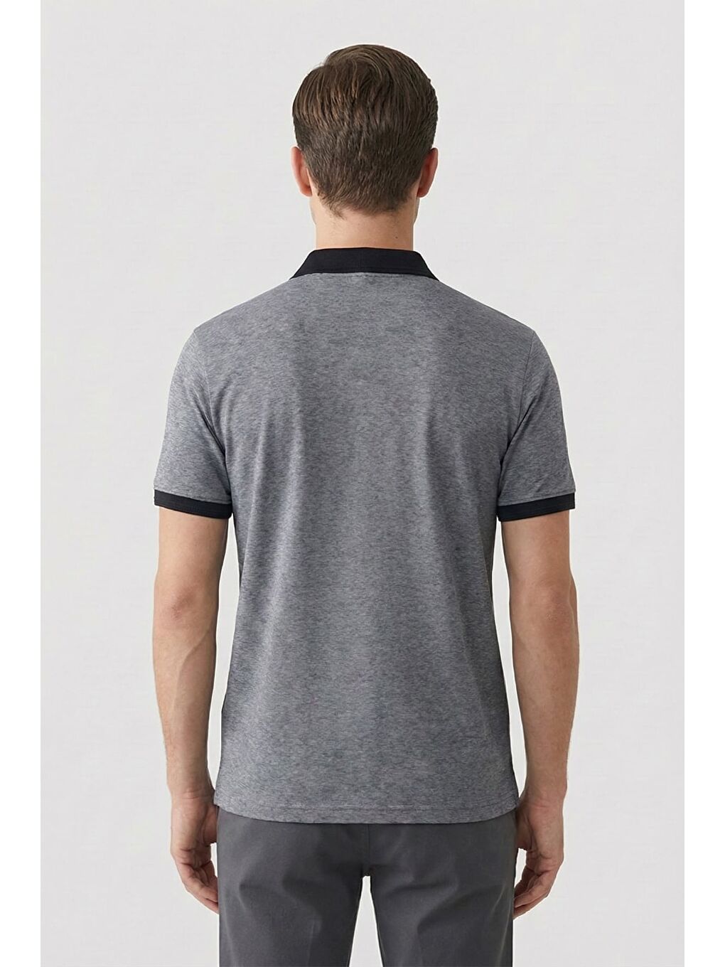 Siyah Regular Fit Polo Yaka Erkek T-Shirt-3