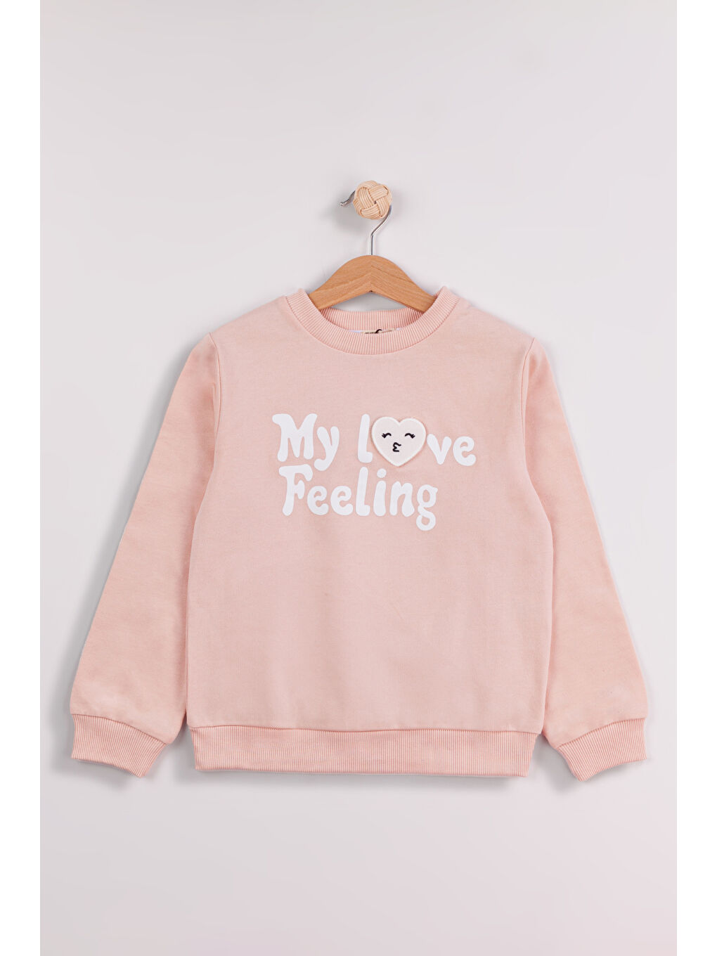 Pembe Kız Çocuk 2'li Paket Basic Sweatshirt-2