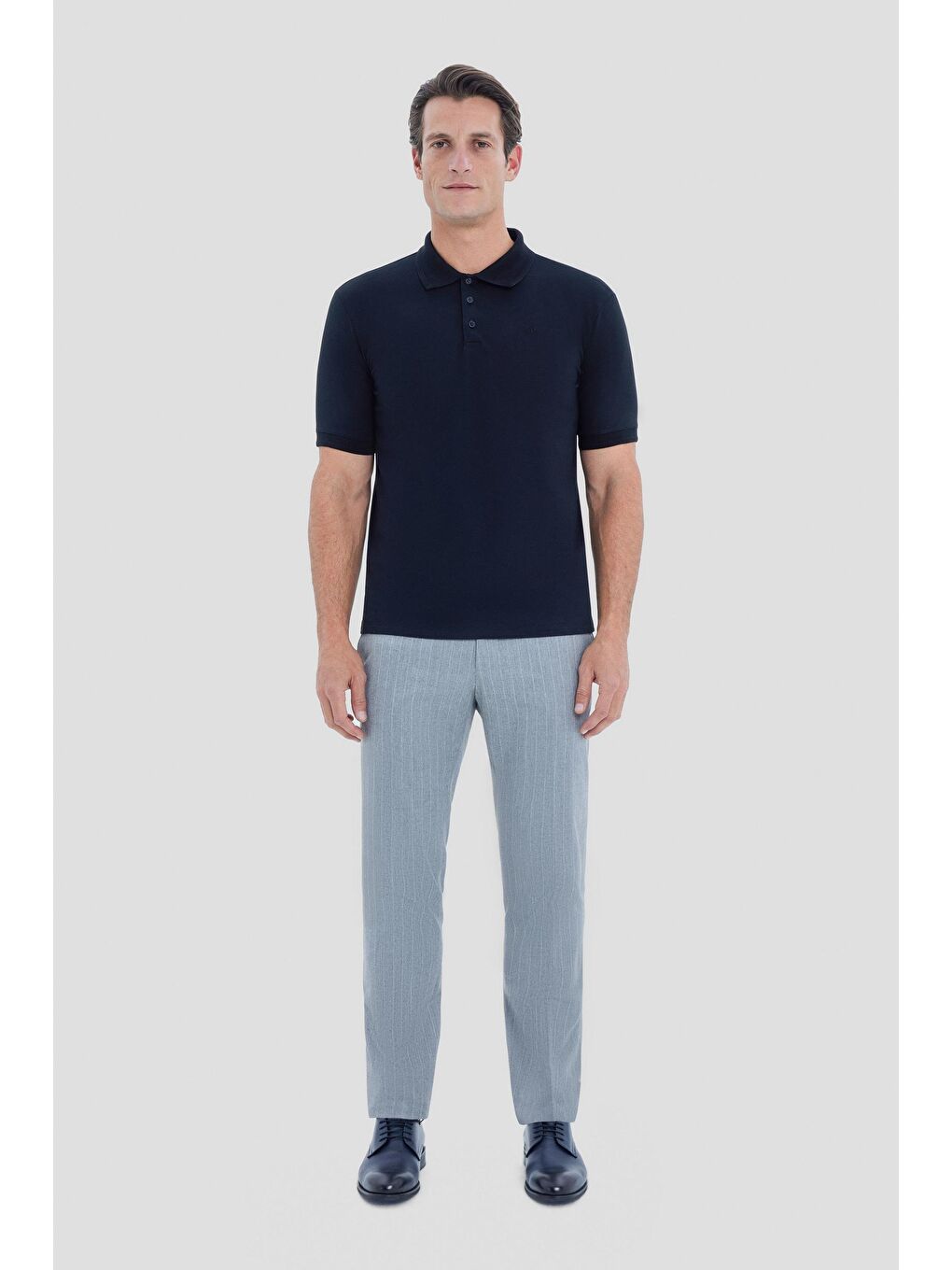 Siyah Regular Fit Polo Yaka Tişört-1