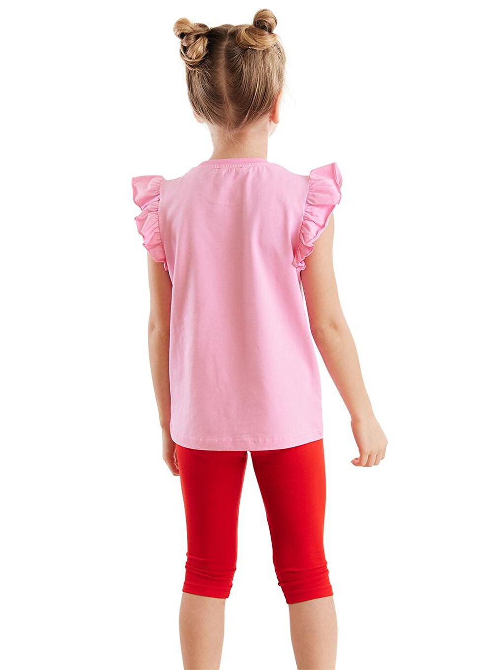 Denokids Pembe Çilek Kız Çocuk T-shirt Tayt Takım - 1