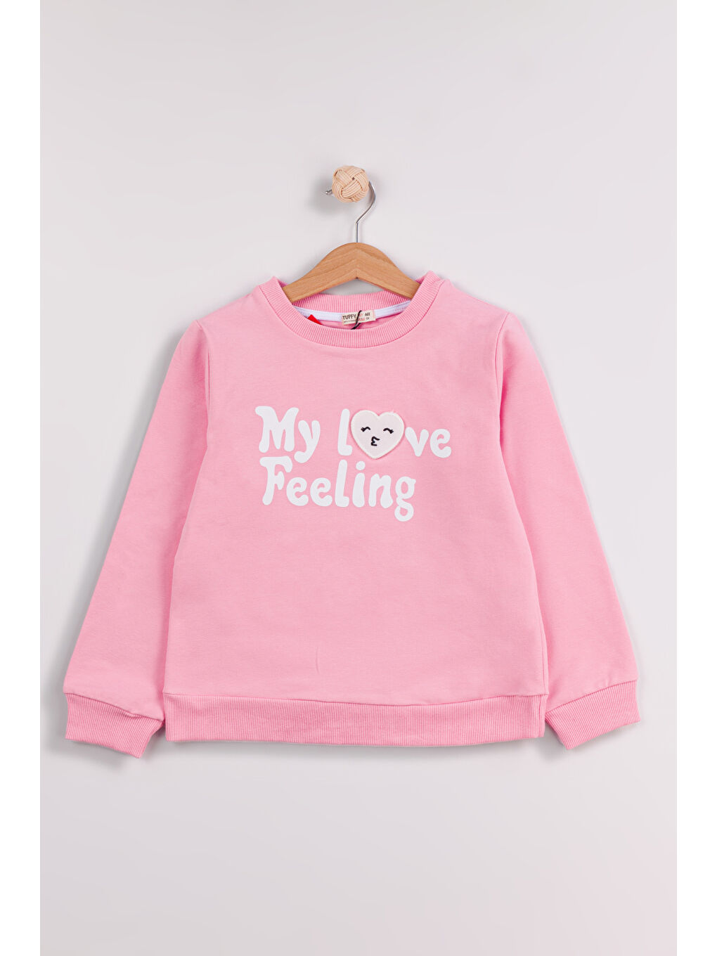 Pembe Kız Çocuk 2'li Paket Basic Sweatshirt-2