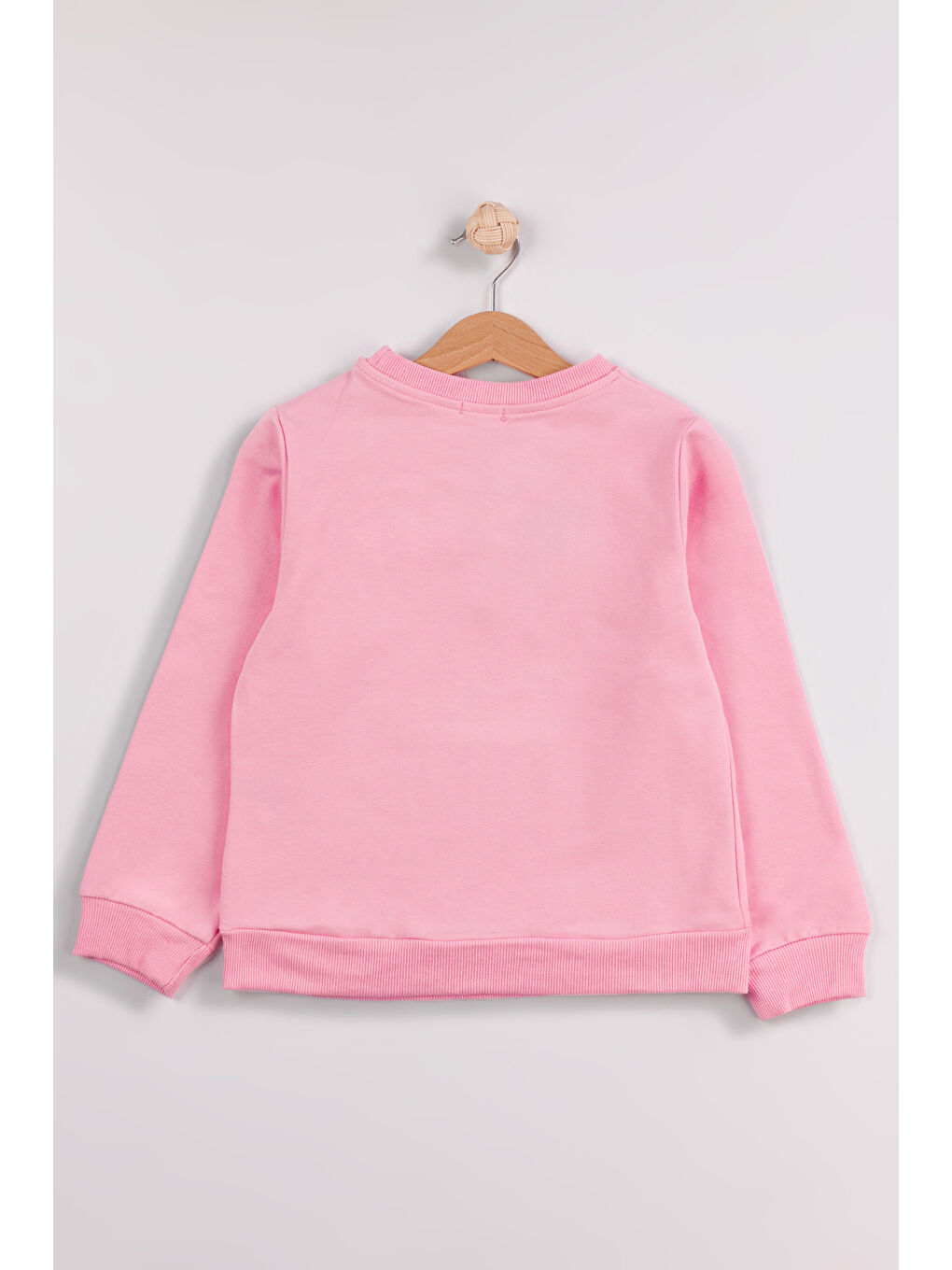 Pembe Kız Çocuk 2'li Paket Basic Sweatshirt-3