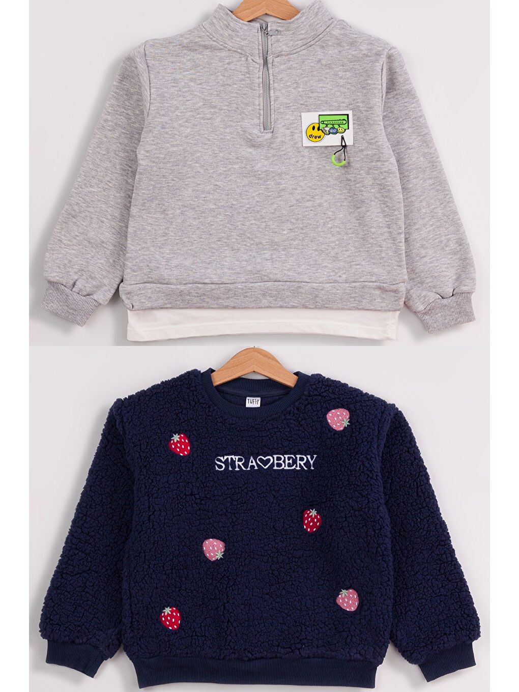 MİSSTUFFY Lacivert Kız Çocuk 2'li Paket Basic Sweatshirt