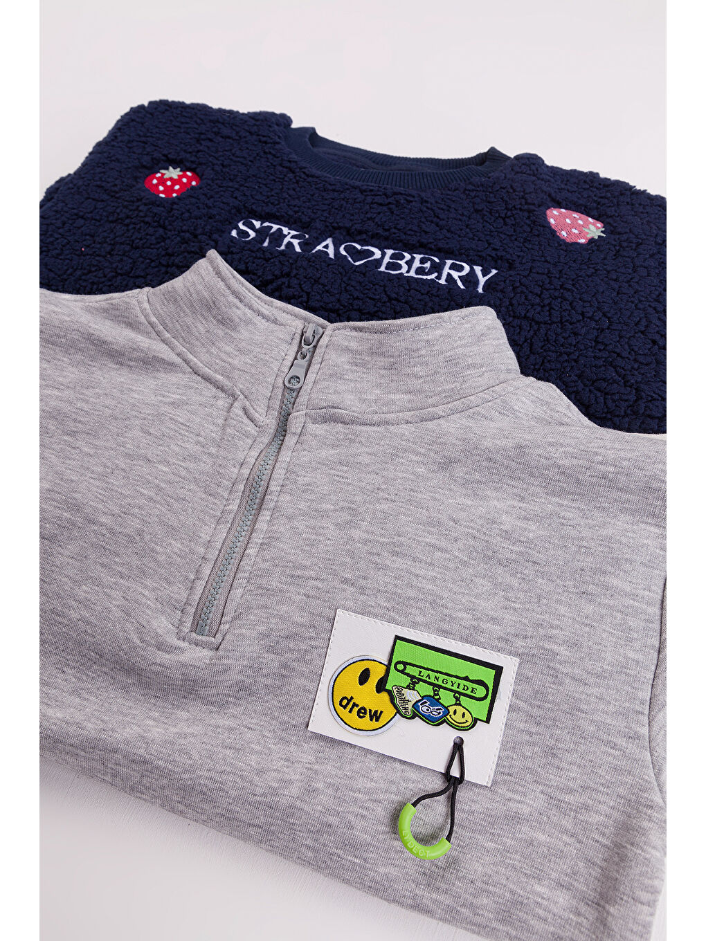 MİSSTUFFY Lacivert Kız Çocuk 2'li Paket Basic Sweatshirt - 1