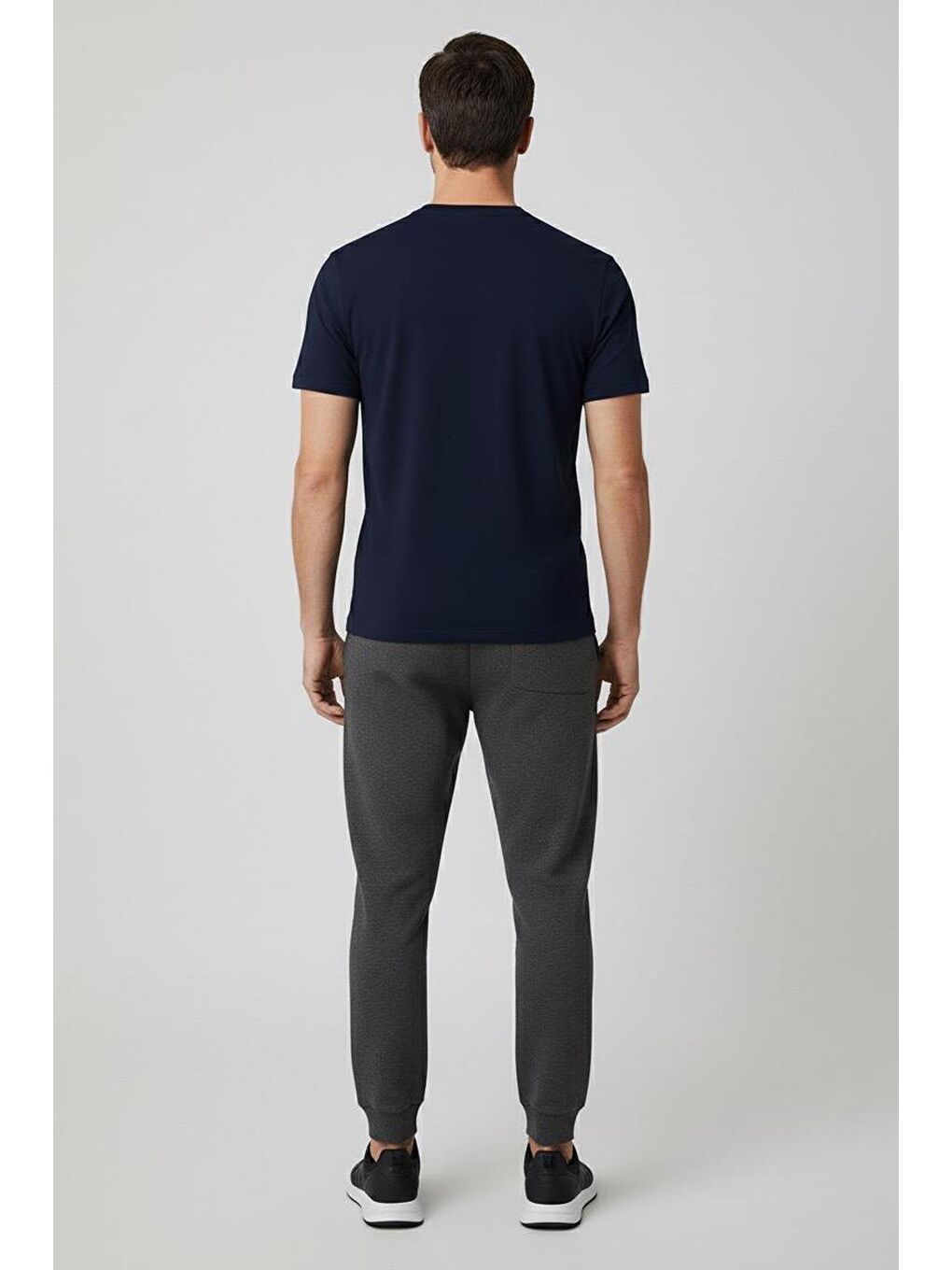 Giotelli Lacivert Oversize Fit %100 Pamuk Baskılı Bisiklet Yaka Erkek Tişört-3