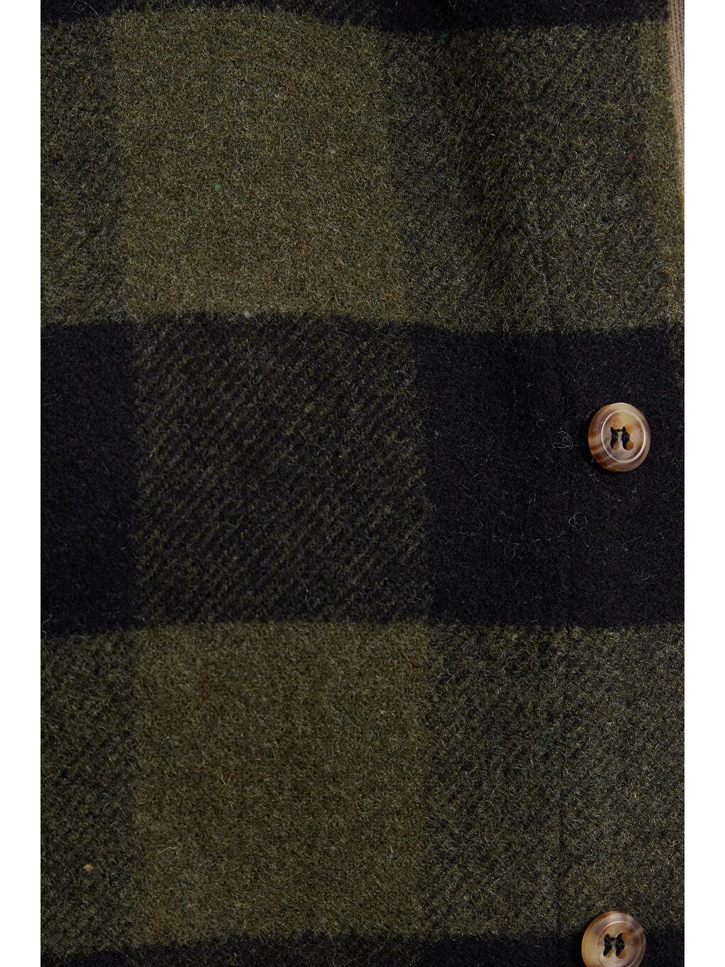 Haki Erkek Slim Fit Dar Kesim Kareli Kışlık Oduncu Gömlek-4