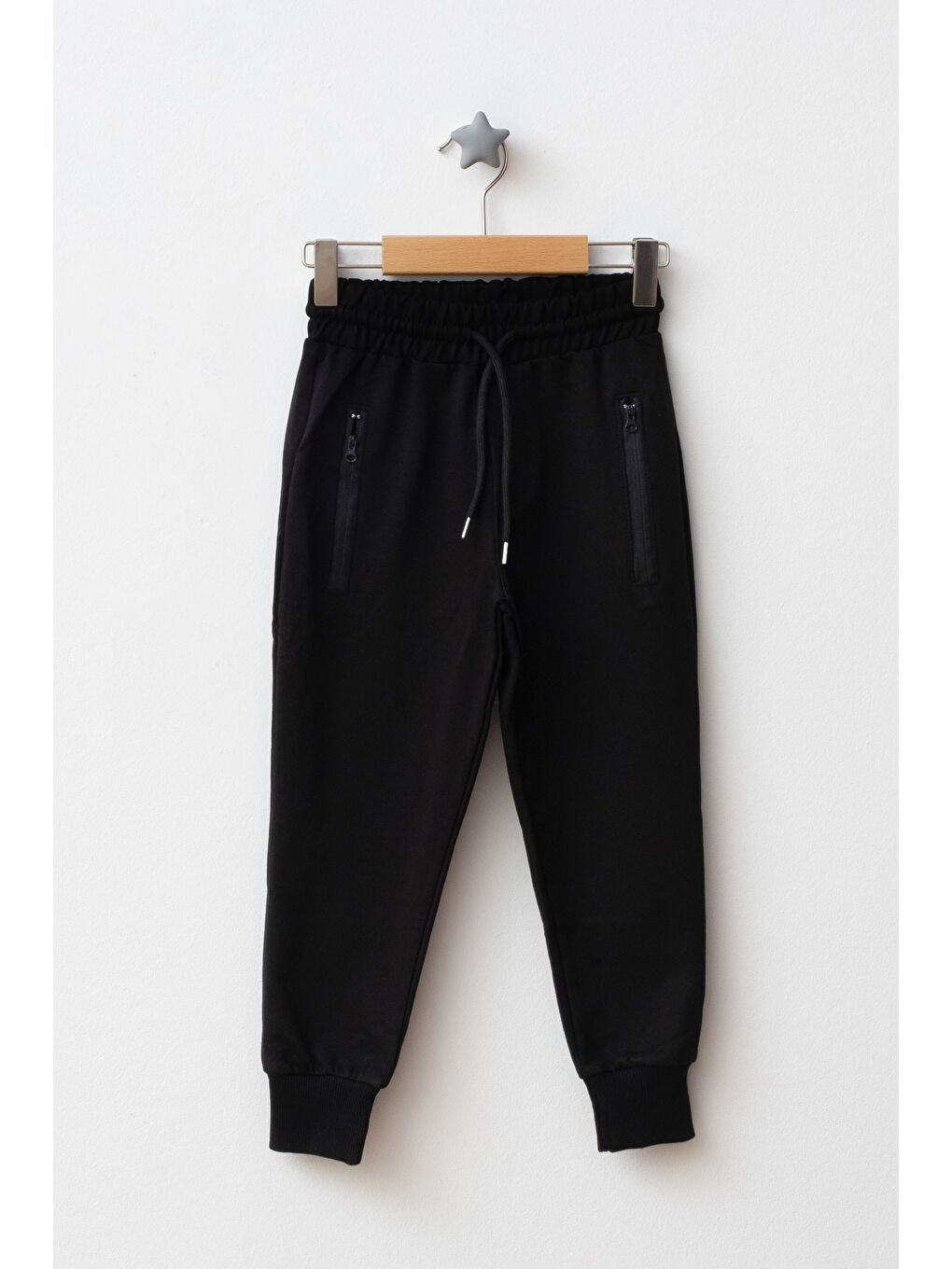 Kahverengi Erkek Çocuk Diz Yapmaz Fermuarlı Cepli 2'li Paket Okul Eşofman Altı-2