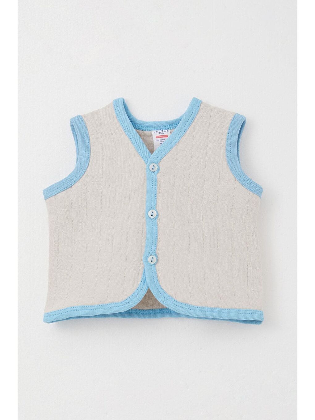 Bej Erkek Bebek Yelek Düğmeli Taş (0-9 Ay)