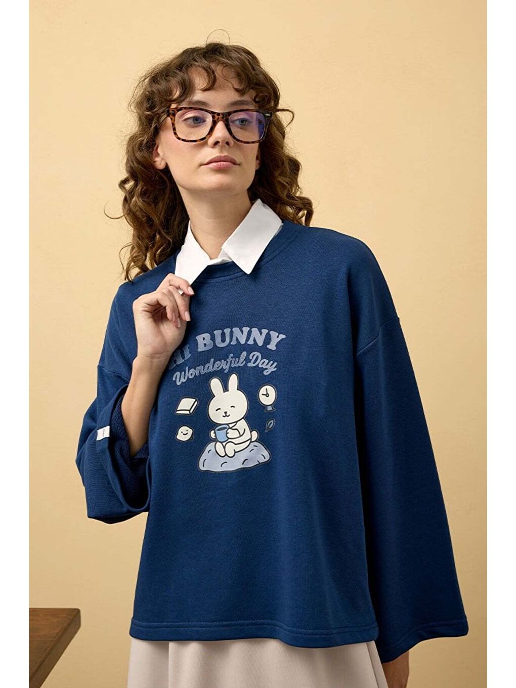 İndigo Tavşan Baskılı 3 İp Body-1