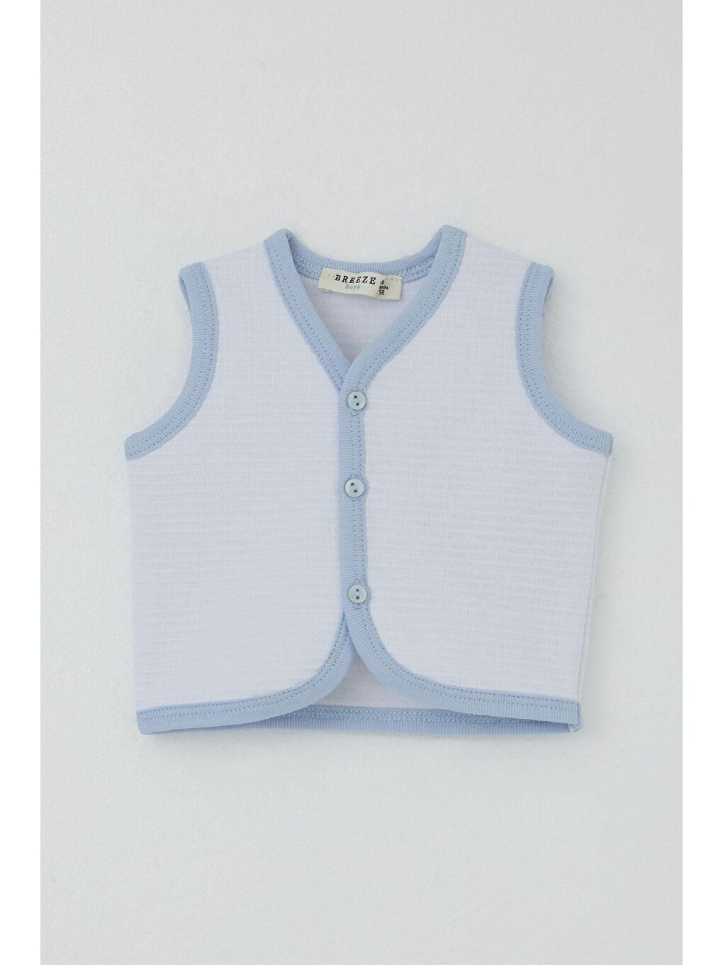 Erkek Bebek Yelek Düğmeli Beyaz (4-9 Ay)