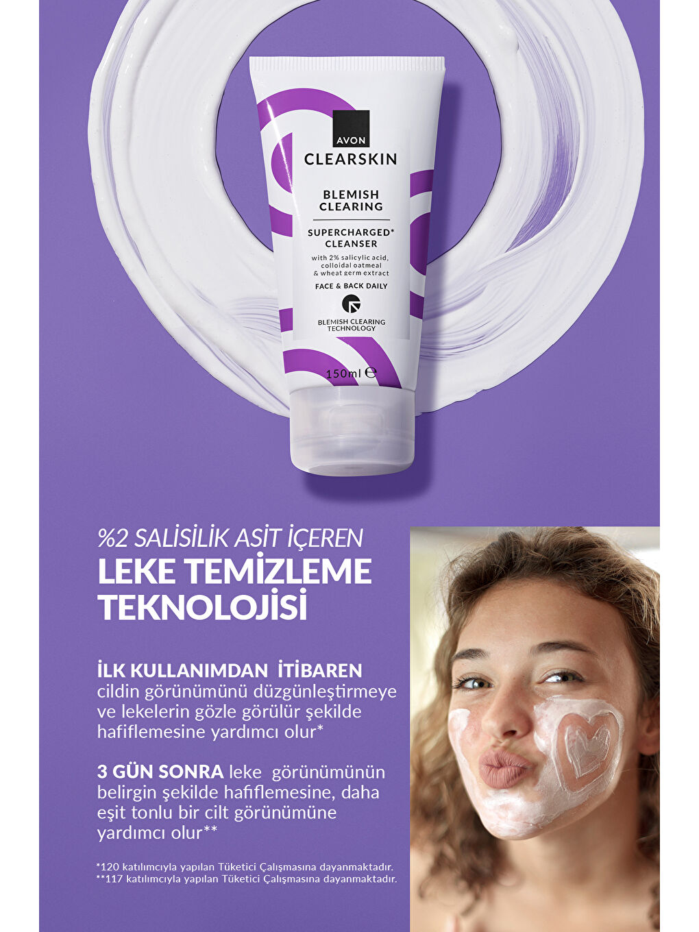 AVON Renksiz Clearskin Supercharged Lekeler İçin Temizleyici 150 Ml. İkili Set - 3