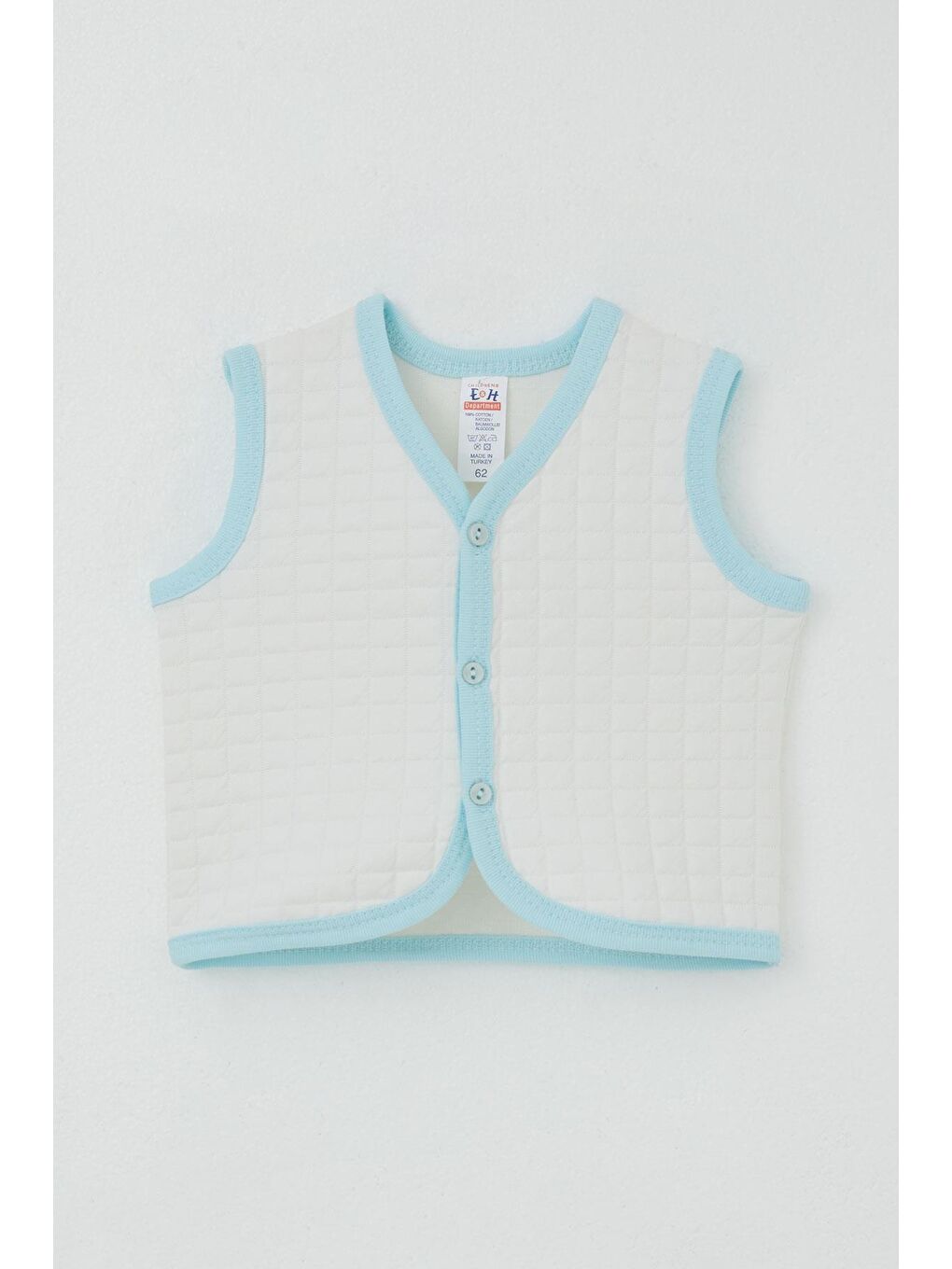 Erkek Bebek Yelek Düğmeli Beyaz (4 Ay)