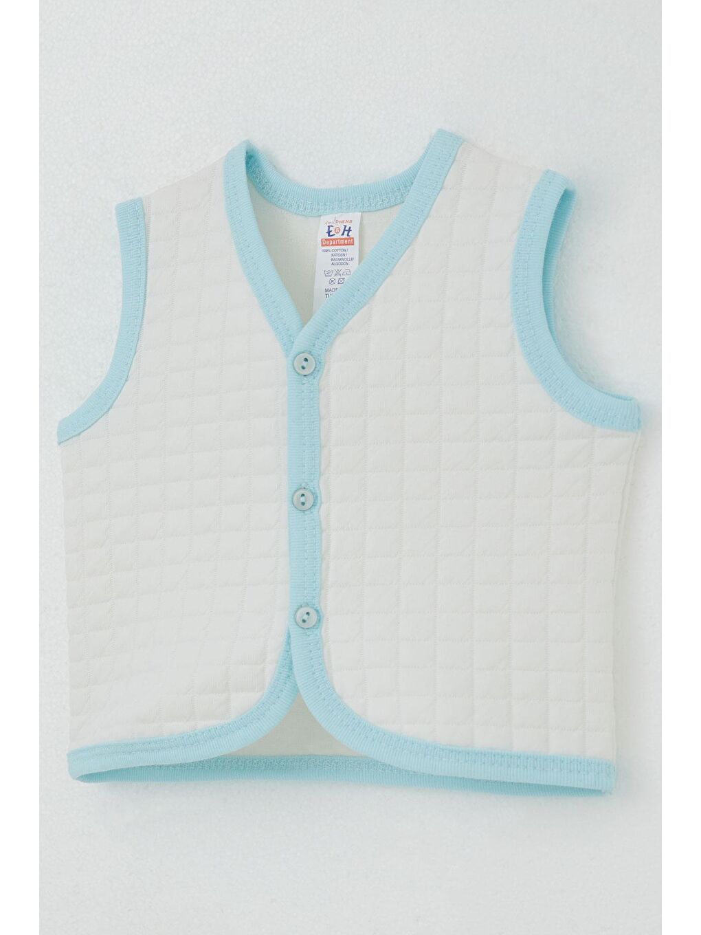 Erkek Bebek Yelek Düğmeli Beyaz (4 Ay)-1