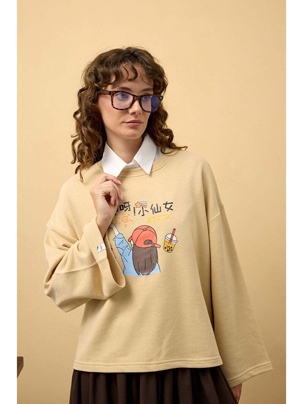 Bej Baskılı 3 İp Body-1