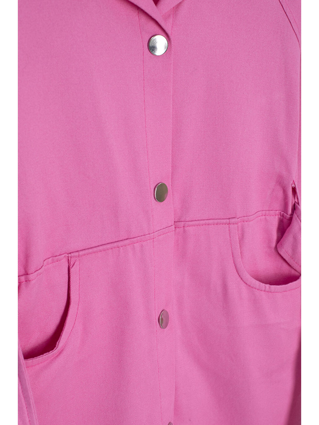 Pembe Çıtçıt Kapamalı Kuşaklı Kız Çocuk Keten Elbise 20694-1