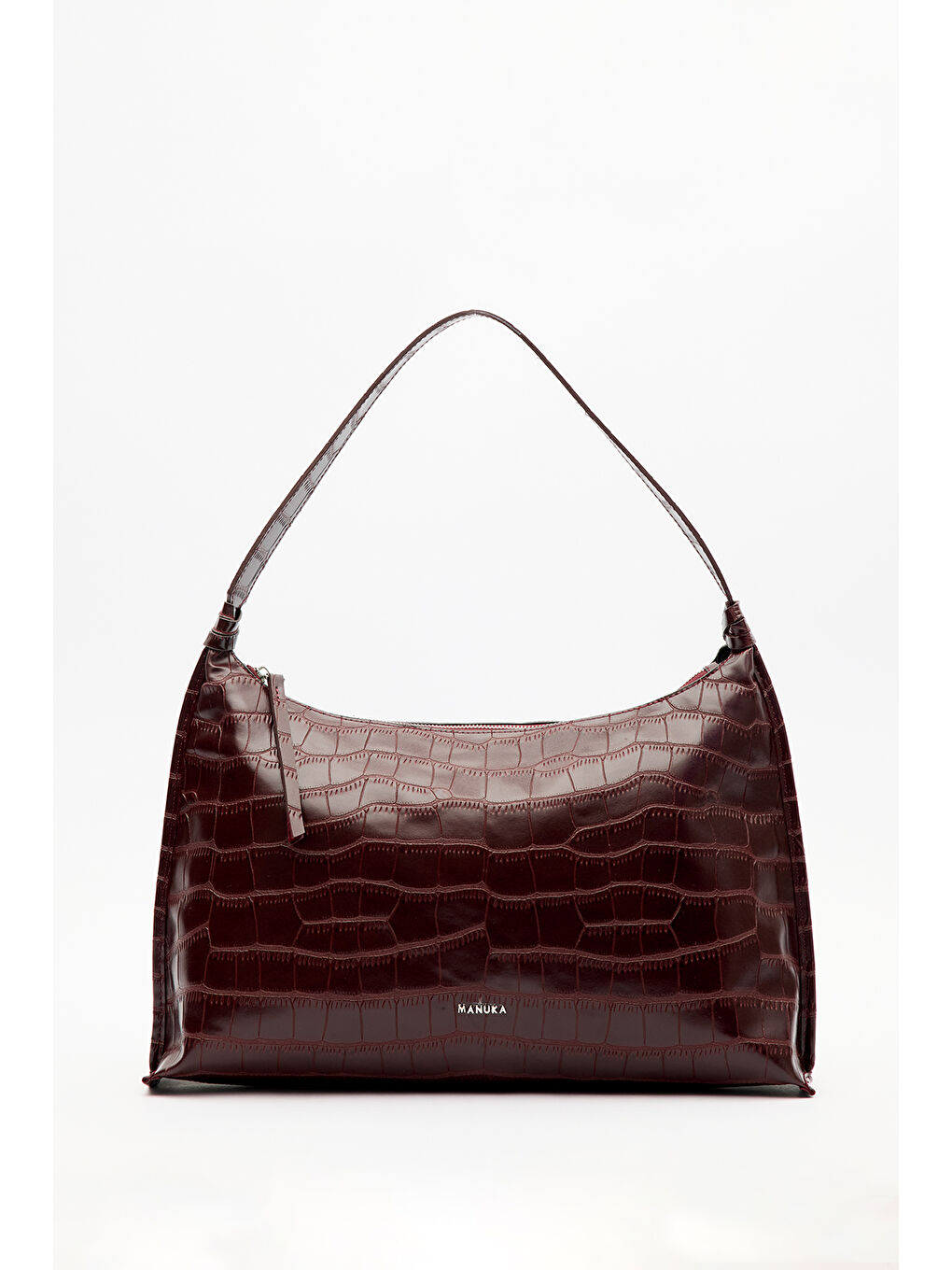 Timsah Deri Tote Çanta Bordo